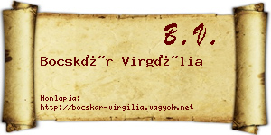 Bocskár Virgília névjegykártya